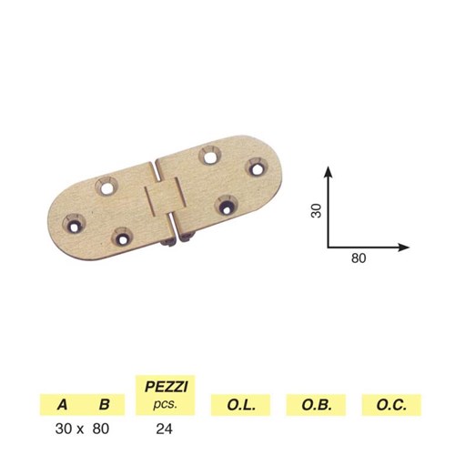 Art. 170 - Biscuit hinge with stop