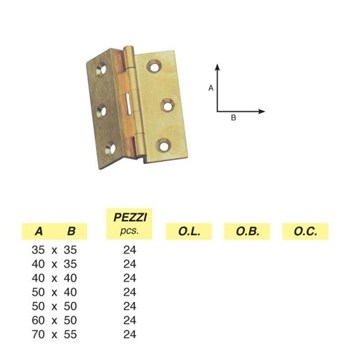 Art. 160 - Clamped milled double hinge in brass section