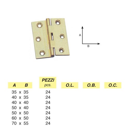 Art. 140 - Flat milled hinge in brass section