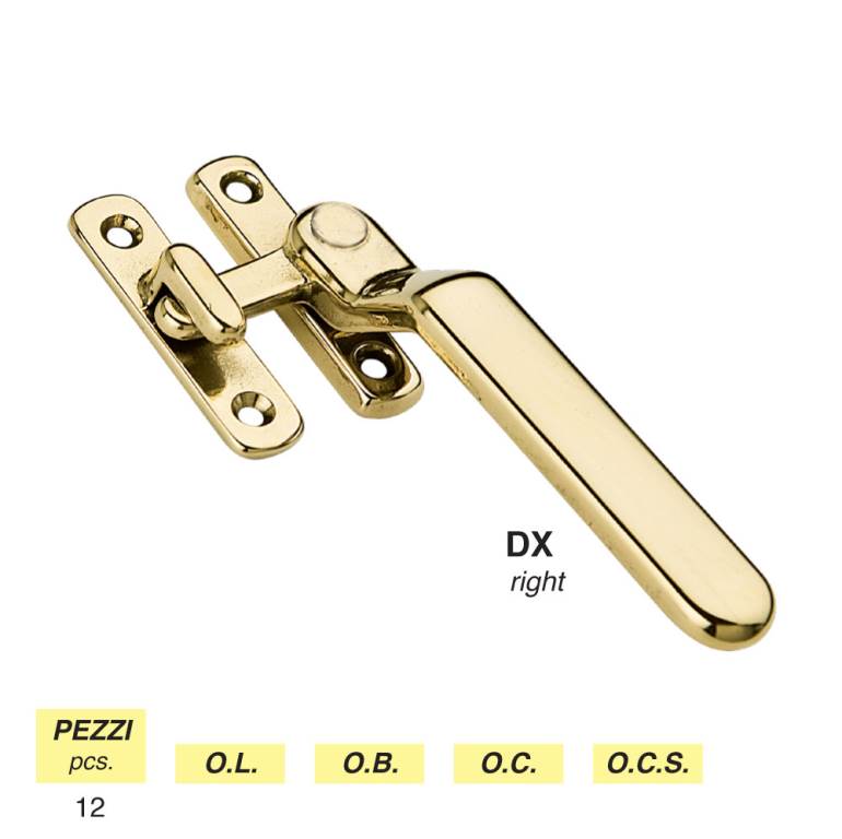 Art. 40 + 40/A - Square block handle with built-in keeper, right / left